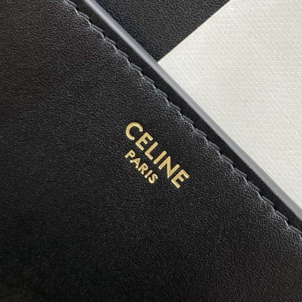 春もの新作セリーヌ 16（セーズ） ミディアム ショルダーバッグ ブラック②【3サイズ】 Cee31418