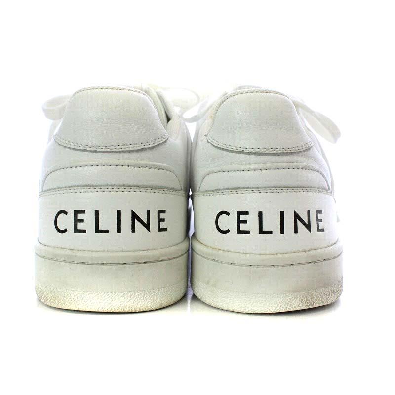 セリーヌ CELINE スニーカー ローカット ロゴ レザー 40 26.5cm 白 ホワイト /YO4 ■AD メンズ｜vectorpremium｜03